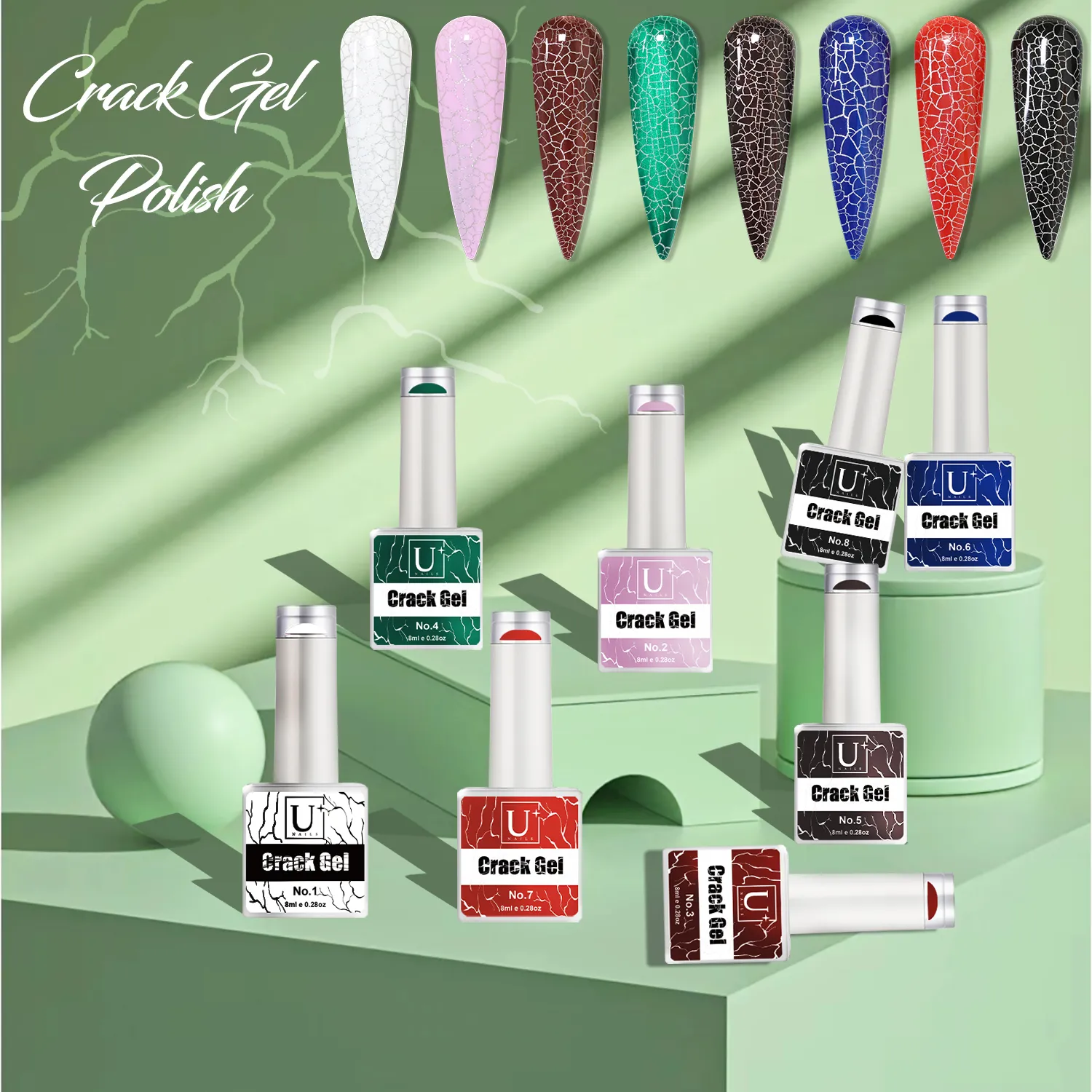 8 Colors Crack Gel Polish Wholeslaer