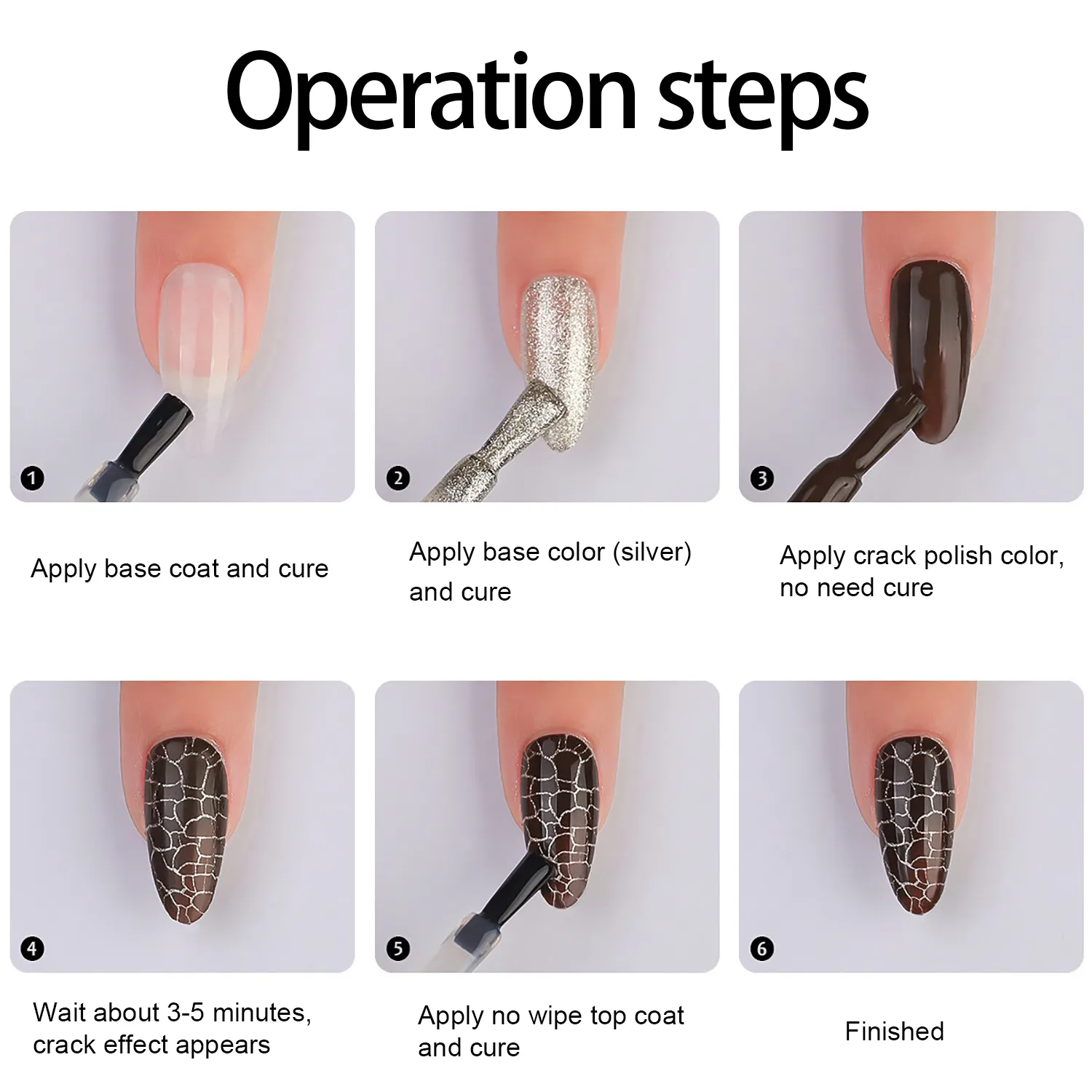 Crack Gel Polish Operation steps