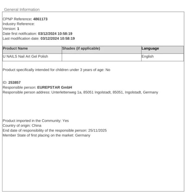 Premier Gel Polish Manufacturer with CPNP-certification