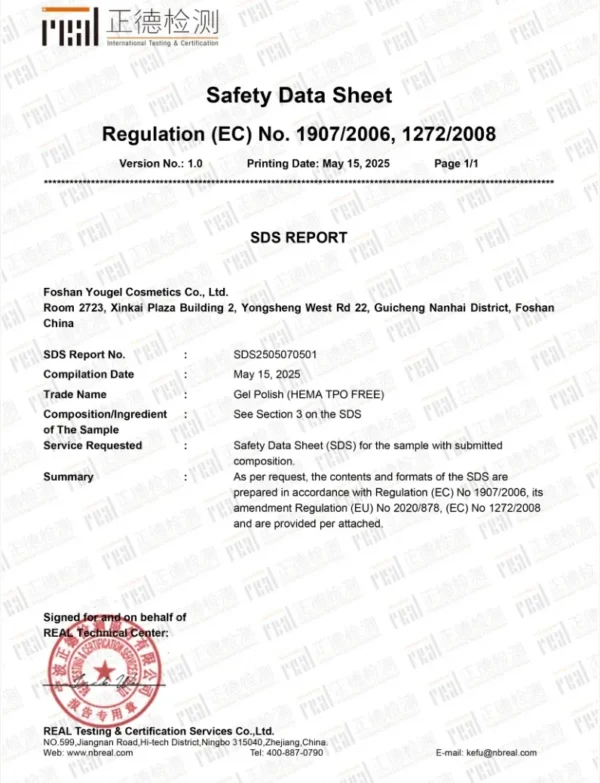 Premier Gel Polish Manufacturer with MSDS-certification