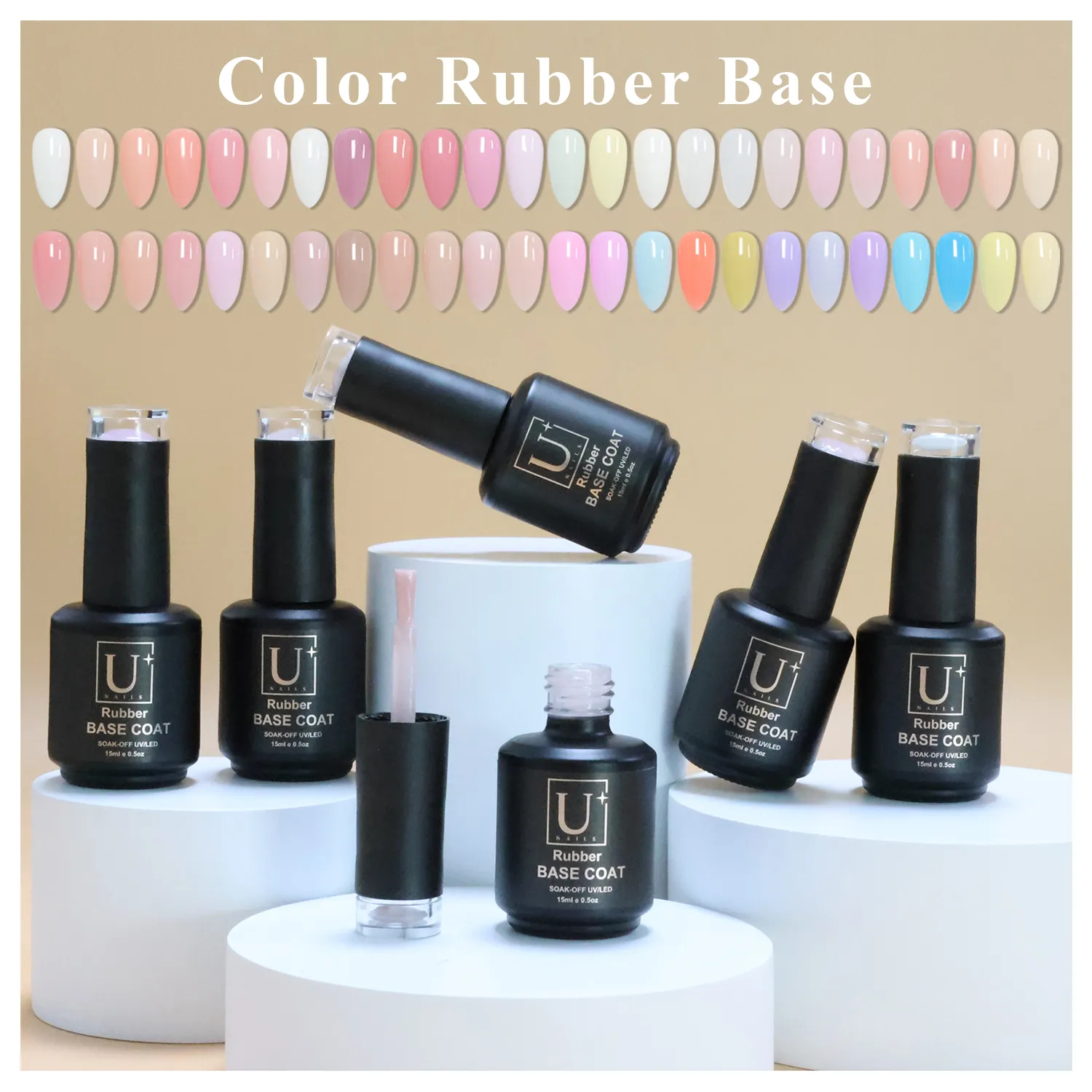 Private Label Color Rubber Base Gel 64 Colors (3)