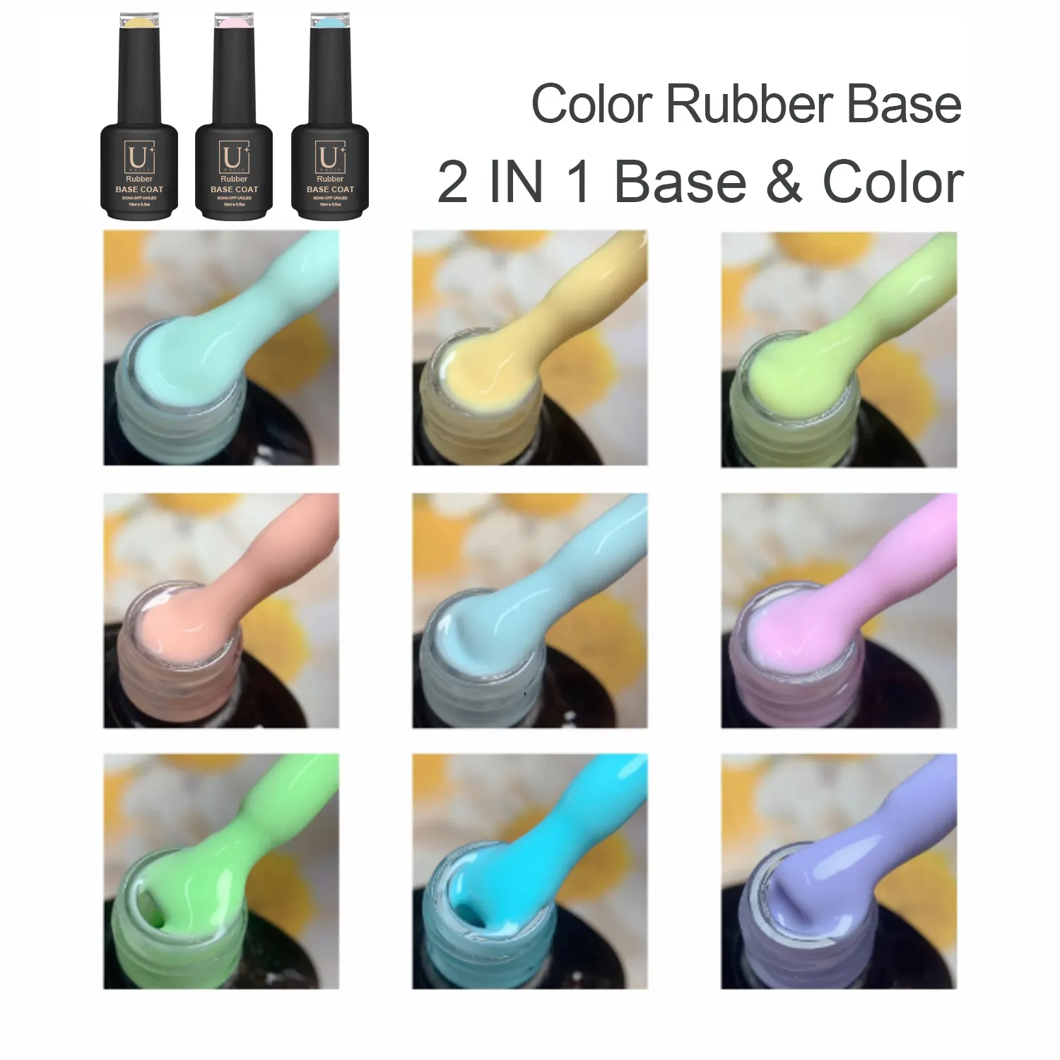 Private Label Color Rubber Base Gel 64 Colors (7)