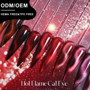 Wholesale 2026 Flame Red Cat Eye Gel Polish Set (2)