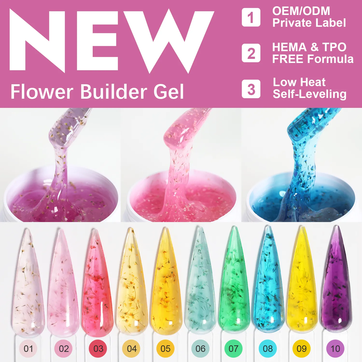Custom Flowers Builder Gel Wholesale TPO-FREE 24 Colors (2)