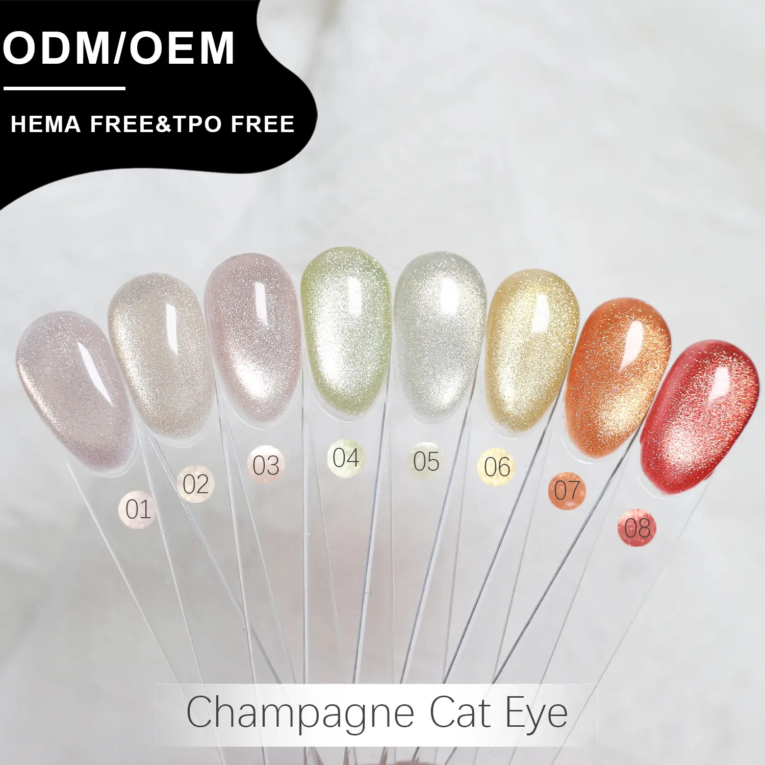 Individuell gestaltetes Champagner-Cat-Eye-Gel – HEMA- und TPO-freies magnetisches Cat-Eye-Gel-Set – Großhandel – 3