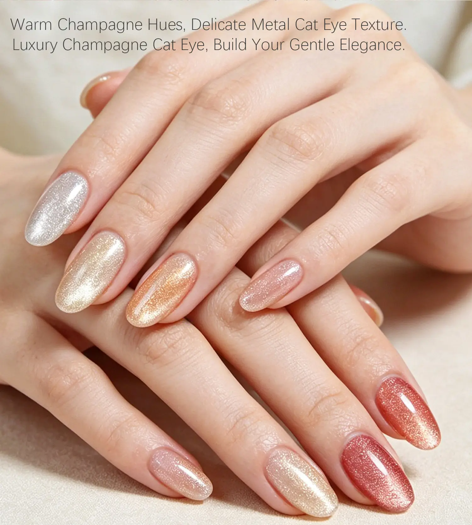 Custom Magnet Cat Eye Nail-HEMA TPO-Free 8 Colors Champagne Golden Gel Wholesale-4