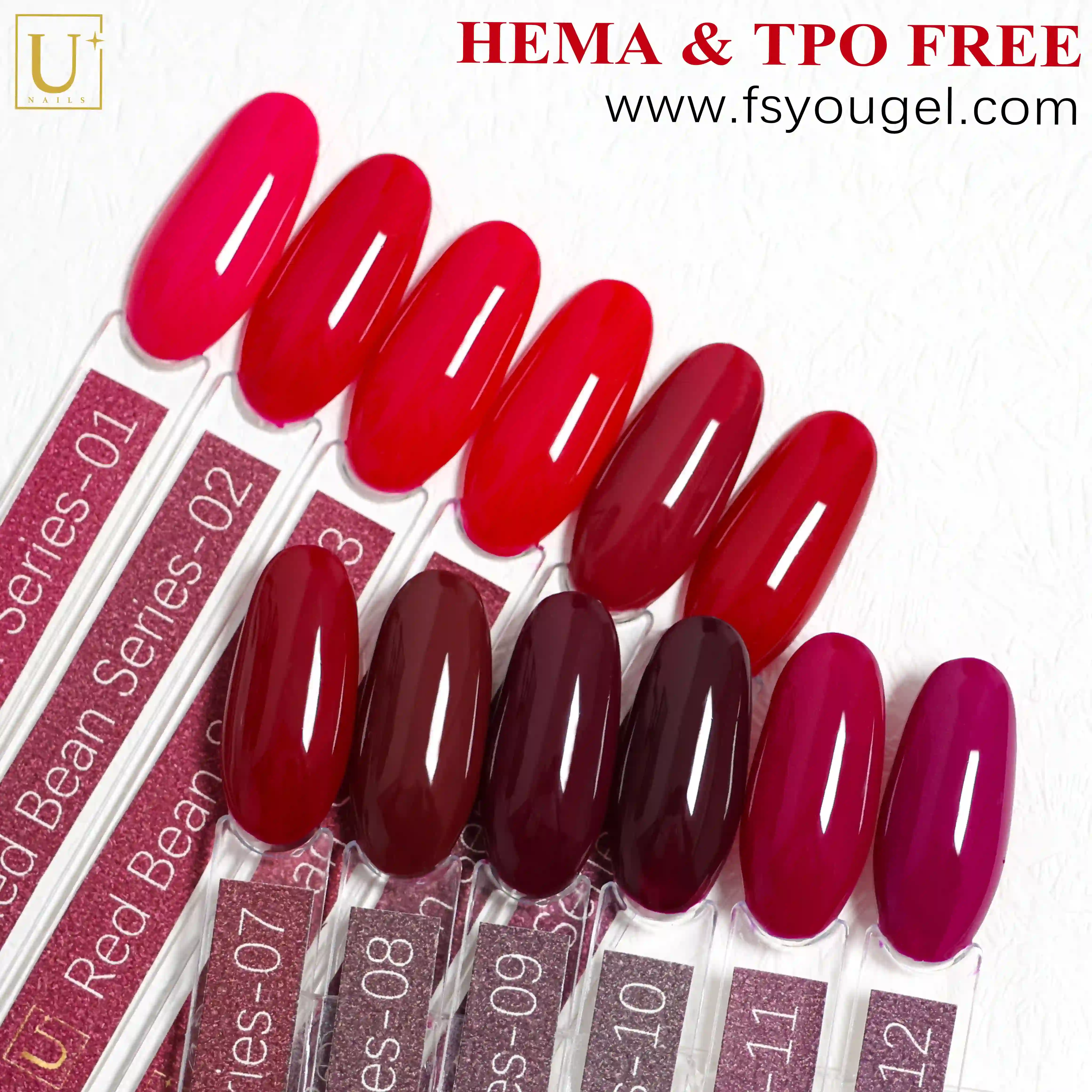 Gel Polish Collections for 2026 Holiday Nail Trends-Red Bean Series 2