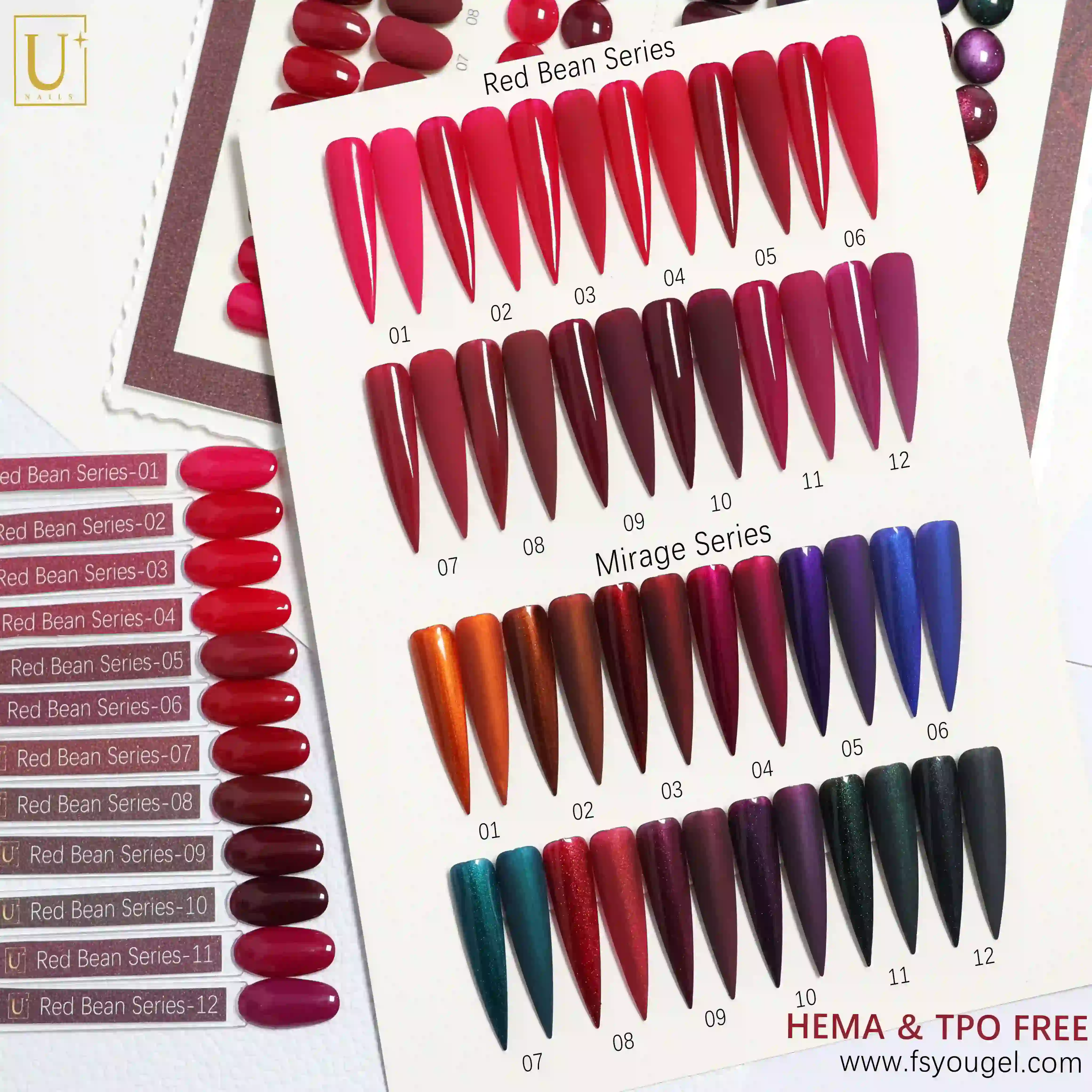 Gel Polish Collections for 2026 Holiday Nail Trends-Red Bean Series