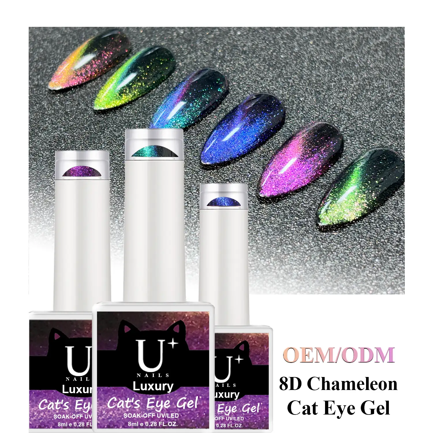 Top 20 Cat Eye Nail Design Trends for 2026-Galaxy Cat Eye Nails