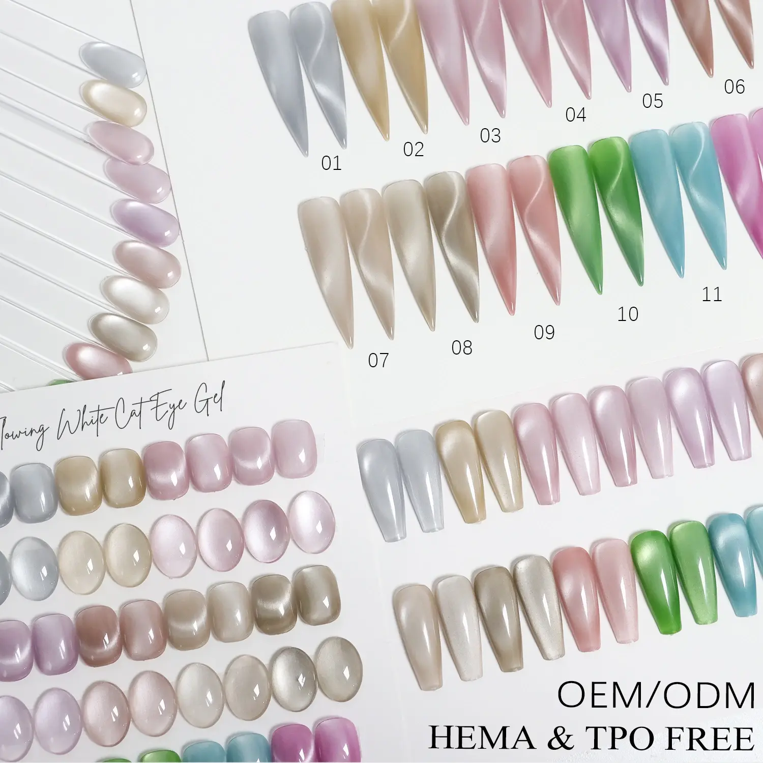 Großhandel: Fließendes weißes Cat-Eye-Gel – HEMA- und TPO-frei – 2