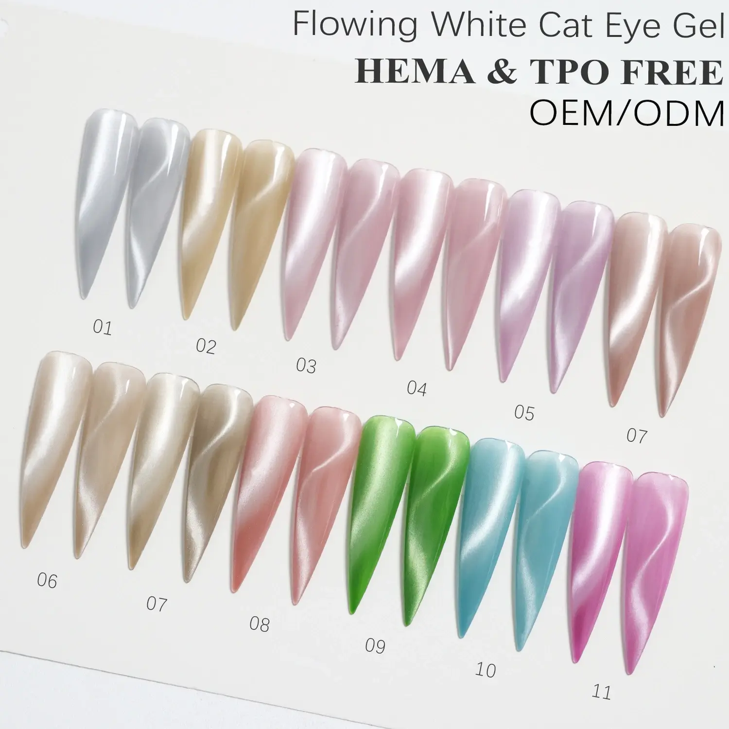 Großhandel: Fließendes weißes Cat-Eye-Gel – HEMA- und TPO-frei – 3
