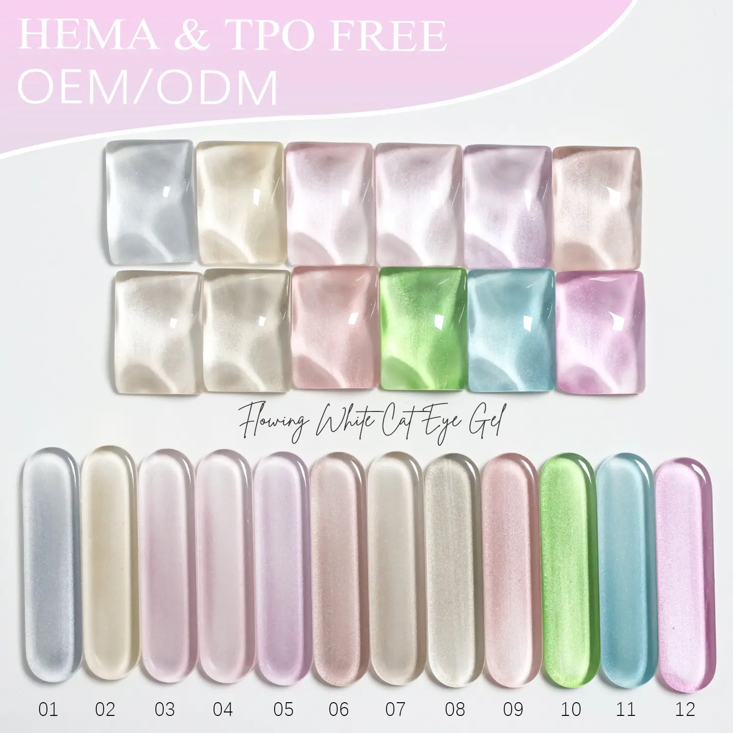 Großhandel: Fließendes weißes Cat-Eye-Gel – HEMA- und TPO-frei – 4