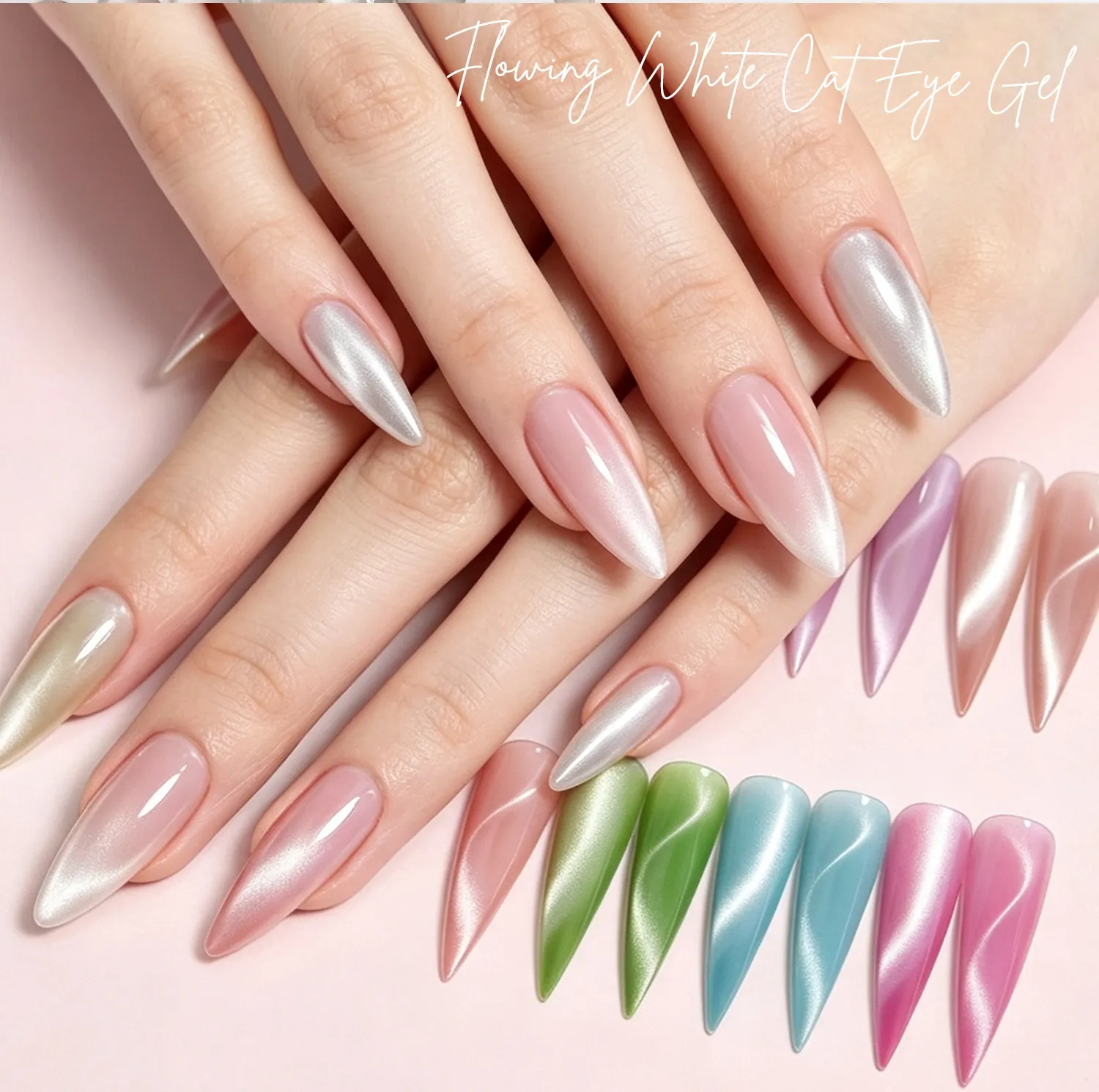 Großhandel: Fließendes weißes Cat-Eye-Gel – HEMA- und TPO-frei – 5