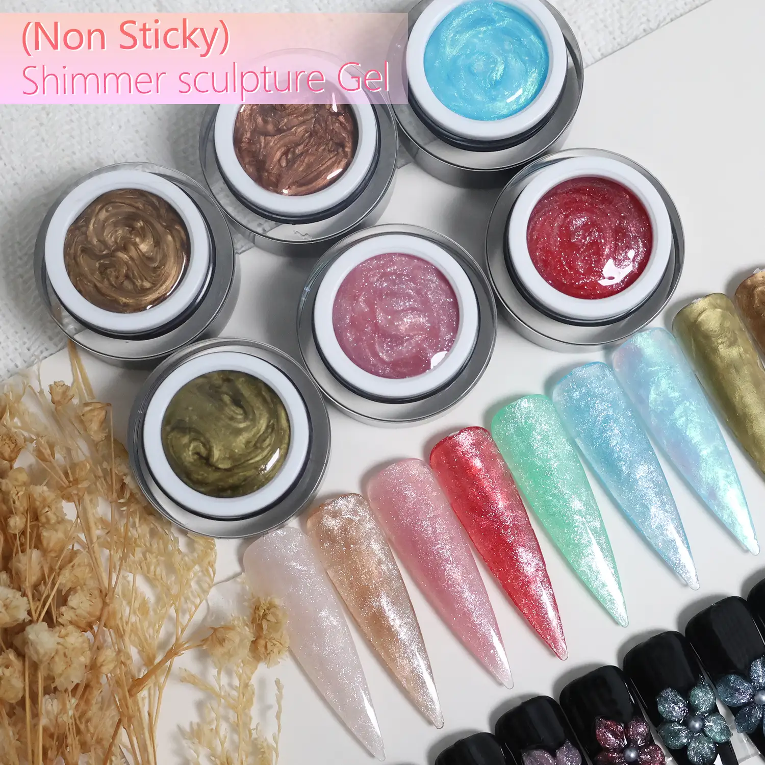 Wholesale Shimmer Sculpture Gel 10 Colors HEMA & TPO-Free 1